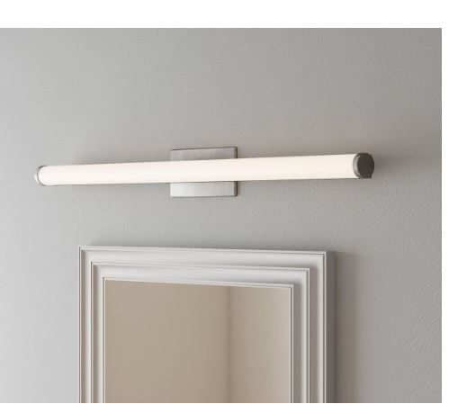 Photo 1 of 3 ft. Chrome LED Selectable Color Temperature 3000/3500/4000K Dimmable LED Contemporary Cylinder Vanity Light

