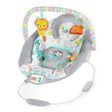Photo 1 of Bright Starts Whimsical Wild Comfy Baby Bouncer Seat with Soothing Vibration and Music, Box Packaging Damaged, Moderate Use, Scratches and Scuffs Found on item, Hair Found on item. 
