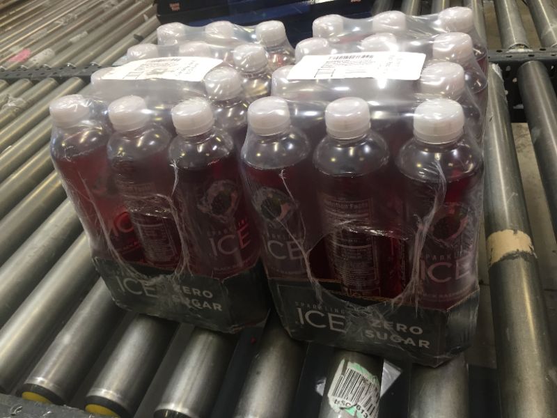 Photo 2 of 2 Box Bundle. Sparkling ICE, Black Raspberry Sparkling Water, Zero Sugar Flavored Water, with Vitamins and Antioxidants, Low Calorie Beverage, 17 fl oz Bottles (Pack of 12) Best By 08/08/2022
