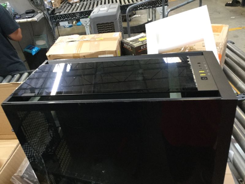 Photo 1 of Corsair iCUE 5000X RGB Tempered Glass Mid-Tower ATX PC Smart Case - Black, Box Packaging Damaged, Moderate Use, Scratches and Scuffs Found on item, Missing Parts. 
