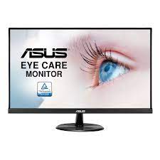 Photo 1 of ASUS VP279HE 27” Monitor, 1080P Full HD, 75Hz, IPS, Adaptive-Sync/FreeSync, Eye Care, HDMI VGA, Frameless, Low Blue Light, Flicker Free, VESA Wall Mountable. Screen Damaged, Selling for Parts.

