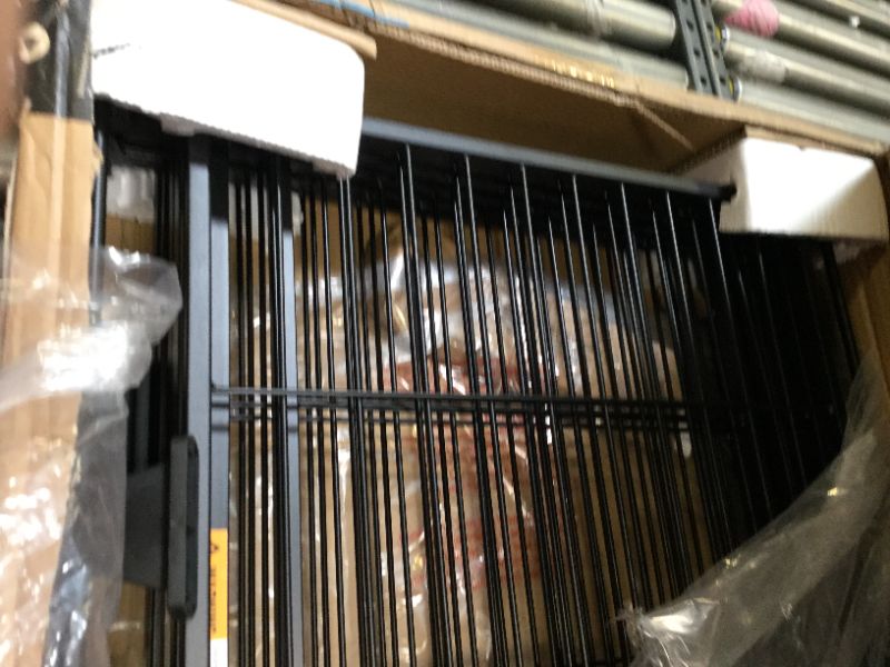 Photo 4 of Carlson Pet Products 3-in-1 Weather-Resistant Outdoor 144-Inch Wide Pet Gate, Box Packaging Damaged, Moderate Use, Scratches and Scuffs Found on item, Missing Hardware, Some Metal Rods are Bent. 