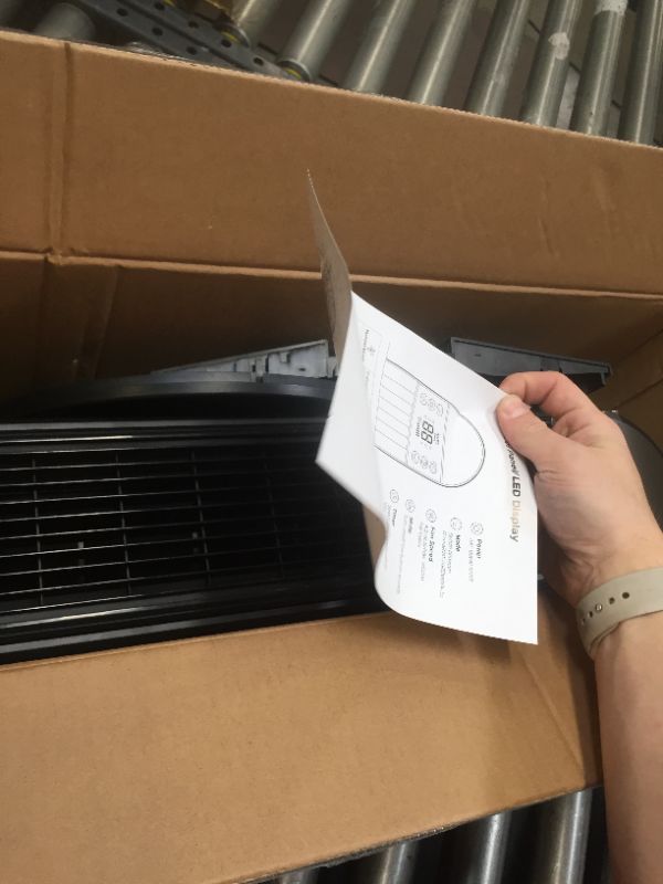 Photo 7 of ***MISSING SCREWS****Dreo Tower Fan with Remote, Box Packaging Damaged, Moderate Use, Scratches and Scuffs Found on Item, Fan Turns on and Blows Air. 