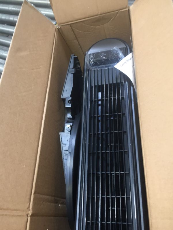 Photo 1 of ***MISSING SCREWS****Dreo Tower Fan with Remote, Box Packaging Damaged, Moderate Use, Scratches and Scuffs Found on Item, Fan Turns on and Blows Air. 
