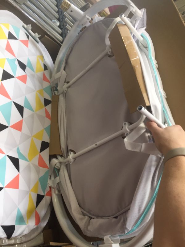 Photo 8 of Fisher-Price Soothing Motions Bassinet, Box Packaging Damaged, Moderate Use, Scratches and Scuffs Found on item, Missing Hardware and Parts, Dirty From Previous Use. 
