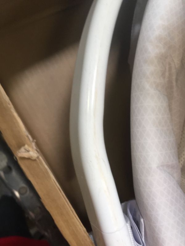 Photo 7 of Fisher-Price Soothing Motions Bassinet, Box Packaging Damaged, Moderate Use, Scratches and Scuffs Found on item, Missing Hardware and Parts, Dirty From Previous Use. 
