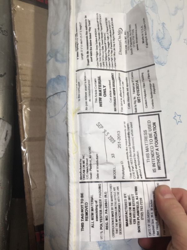 Photo 4 of Dream on Me 3 in. Inner Spring Play Yard Mattress, Box Packaging Damaged, Minor Use
