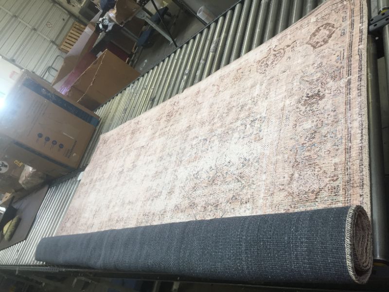 Photo 2 of Amber Lewis x Loloi Georgie 7'6" x 9'6" Ocean and Sand Area Rug, No Box Packaging, Minor Use, Creases and Wrinkles in Item, Hair Found on Item, Minor Fraying on Edges, Tape Found on Rug

