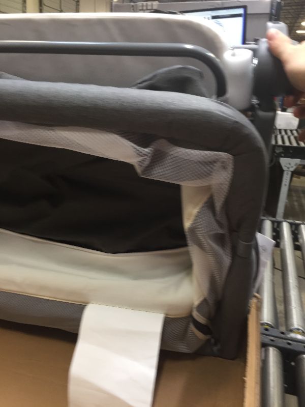 Photo 6 of Babelio Baby Bassinet, Foldable Baby Bedside Sleeper with Mattress, Mosquito Net, Portable Travel Bag Included for Newborn Baby Boy/Girl, Adjustable Height, Box Packaging Damaged, Moderate Use, Scratches and Scuffs Found on Item, Hair Found on Item, Dirty