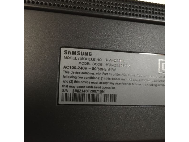 Photo 13 of SAMSUNG HW-Q990B/ZA 11.1.4ch Soundbar w/Wireless Dolby Atmos/DTS:X, Rear Speakers, Q Symphony, SpaceFit Sound+, Airplay 2, Adaptive Sound, Game Pro Mode, 2022, Box Packaging Damaged, Opened for Inspection, Item is New, Item Turns on and Works. 