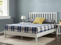 Photo 1 of ***SOLD FOR PARTS ONLY***ZINUS Wen Wood Deluxe Platform Bed Frame with Headboard / Solid Wood Foundation / Wood Slat Support / No Box Spring Needed / Easy Assembly, Full, Box Packaging Damaged, Moderate Use, Scratches and Scuffs Found on Item, Missing Par