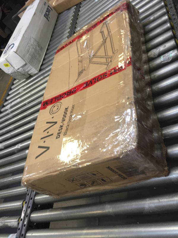 Photo 2 of VIVO Black Height Adjustable Standing Desk Monitor Riser 32" Sit Stand Workstation Tabletop, Box Packaging Damaged, Minor Use, Could Not Test Item