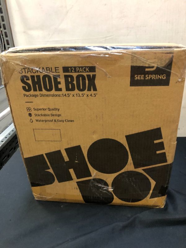 Photo 1 of 12 count stackable plastic shoe box 