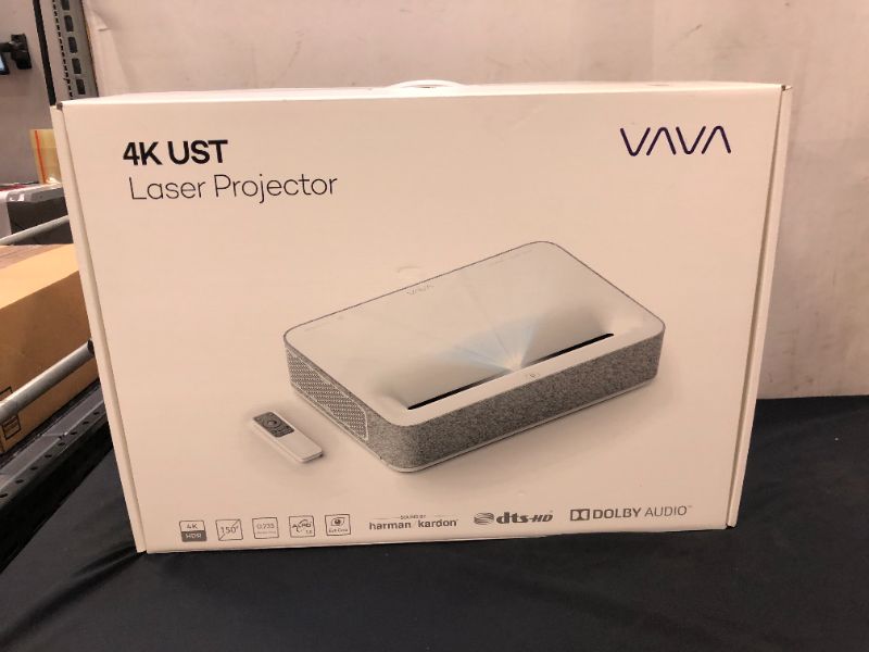 Photo 4 of VAVA 4K UST Laser TV Home Theatre Projector Bright 2500 ANSI Lumens Ultra Short Throw HDR10 Built-in Harman Kardon Sound Bar ALPD 3.0 Smart Android System