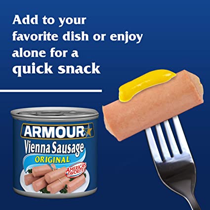 Photo 1 of Armour Star Vienna Canned Sausage, Original Flavor, 4.6 Oz, Pack of 6, 4.6 Ounce (Pack of 12) (07941) ( exp: 06/09/24)
