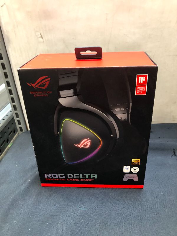 Photo 1 of ASUS Gaming Headset ROG DELTA | Headset with Mic and Hi-Res ESS Quad-DAC | Compatible Gaming Headphones for PC, Mac, PS4, Xbox One | Aura Sync RGB Lighting
