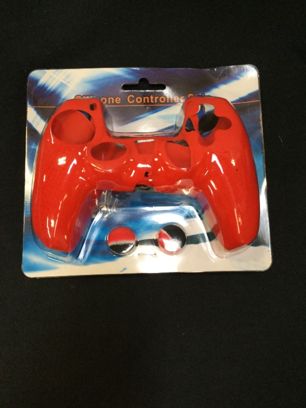 Photo 2 of HJYuan PS5 DualSense Controller Silicone Skin Case (Controller Skin x 2 + FPS PRO Thumb Grips x 10) (Red and Camouflage Blue)