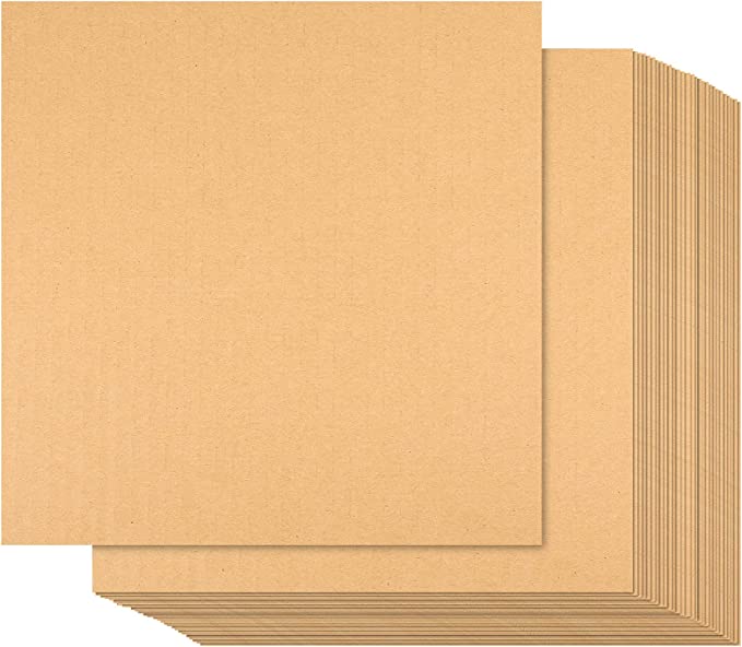 Photo 1 of 30 Pieces Corrugated Cardboard Sheets Flat Cardboard Sheets Thick Cardboard Inserts for Packing Mailing Crafts, Brown (12 x 12 Inches)
