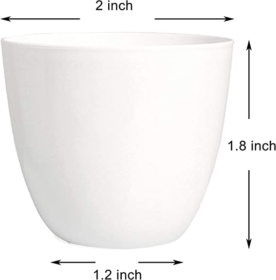 Photo 2 of Youngever 24 Pack 2 Inch Mini Plastic Planters, Indoor Flower Plant Pots, White Gardening Pot with Drainage - NO Plant Included (Modern)
