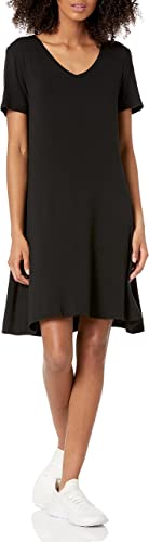 Photo 1 of Amazon Essentials Women's Standard Short-Sleeve V-Neck Swing Dress - MEDIUM -