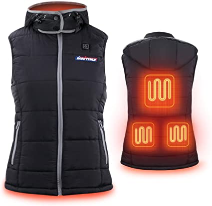 Photo 1 of BABUTENLO Heated Vest for Women with Detachable Hood, Rechargeable Slim Fit Heating Waistcoat with Battery Pack SIZE XL
