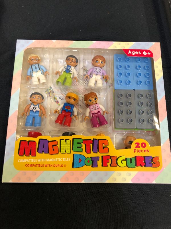 Photo 2 of Magnetic Figures Set VOHOHO Action Figure Toy Include 10 People & 10 Magnetic Bases Compatible with Magnetic Tiles Stem Education Toys & Duplo Bricks and Work on Any Metal Surface
