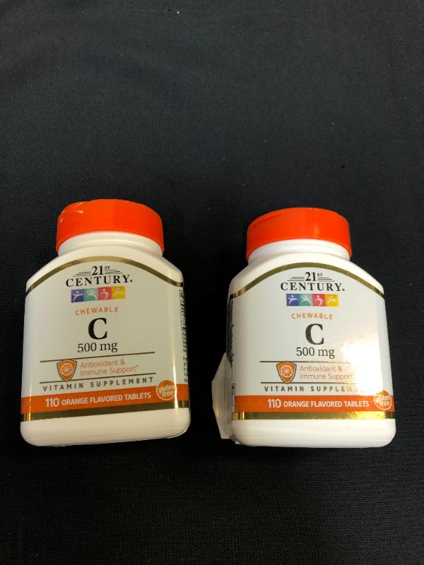Photo 2 of 21st Century Vitamin C 500 mg Chewable Tablets, Orange, 110 Count - 2 PCK
EXP 05/24
