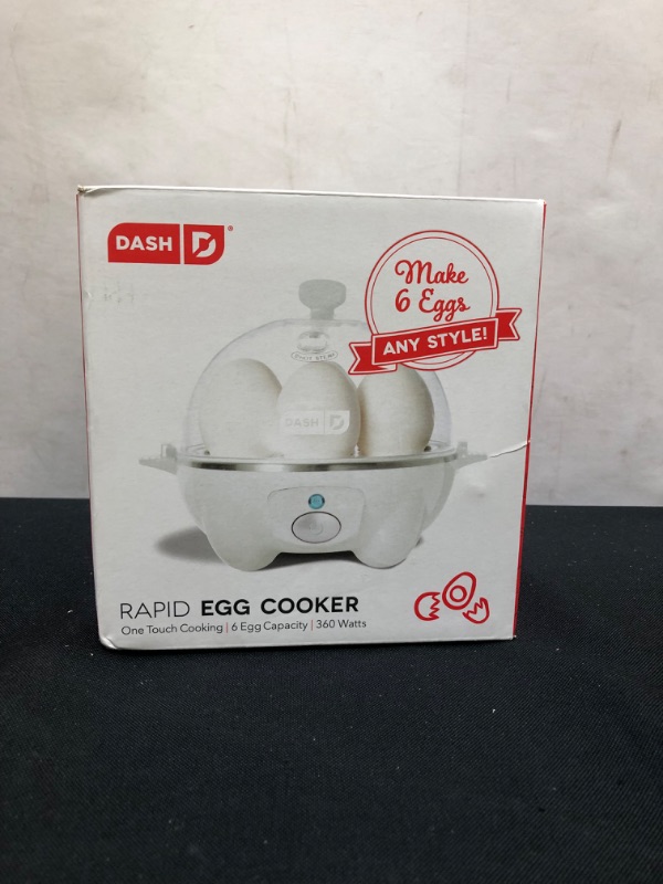 Photo 4 of DASH Rapid Egg Cooker: 6 Egg Capacity Electric Egg Cooker for Hard Boiled Eggs, Poached Eggs, Scrambled Eggs, or Omelets with Auto Shut Off Feature - White (DEC005WH)
