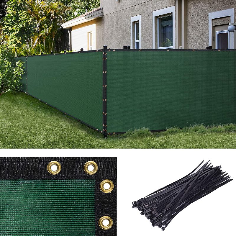 Photo 1 of Amgo 5' x 50' Beige Fence Privacy Screen Windscreen,with Bindings & Grommets, Heavy Duty for Commercial and Residential, 90% Blockage, Cable Zip Ties Included, (Available for Custom Sizes)
