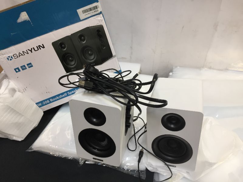 Photo 1 of Sanyun SW208 3" Active Bluetooth Bookshelf Speakers - 60W Carbon Fiber Speaker Unit - aptX Codec - Built-in 24 bit DAC - Dynamic 3D Surround Sound - Computer PC Monitor Gaming Speakers (Pair