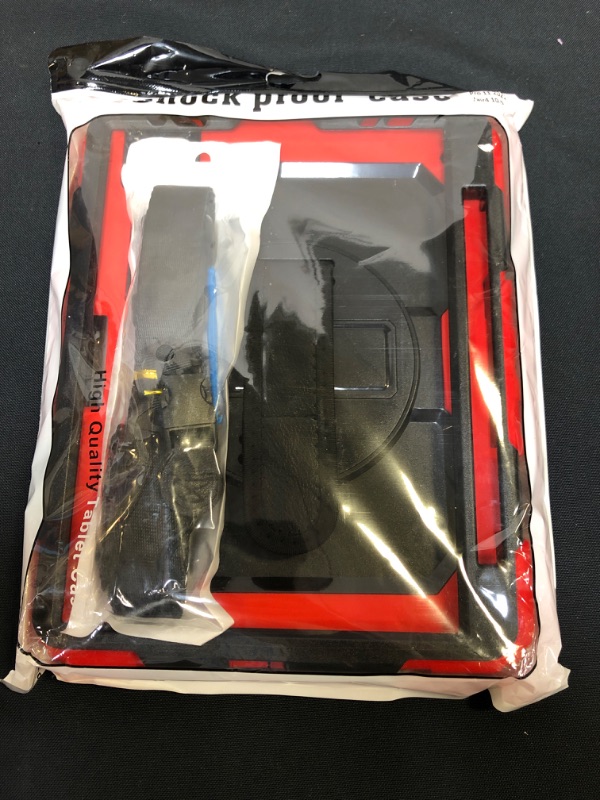 Photo 1 of ausleben Case for iPad air 5,2022/iPad air 4, 2020 10.9 inch case/iPad pro 11 inch 2020/2018 with Pencil Holder, Rotating Kickstand Hand Strap/Shoulder Strap.Rugged Durable case-Red
