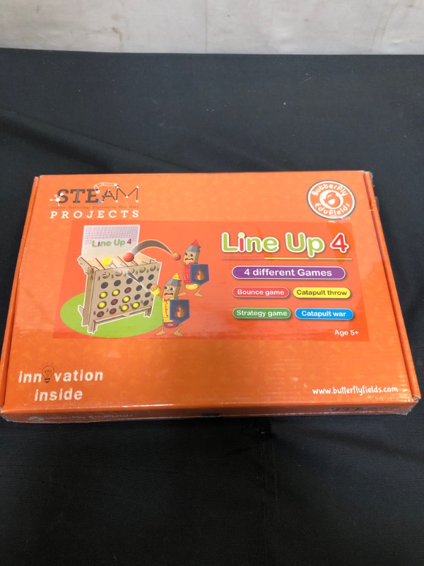 Photo 1 of Butterfly Edufields Connect Shots 4 in a Row Wooden DIY Kit for Kids | 4 Games in 1 Kit with 2 Mini Catapult Shooters and 4 Bouncing Balls | Fun Family Battle for Kids 4+ Years | 20 min Assembly Time ---FACTORY SEALED---
