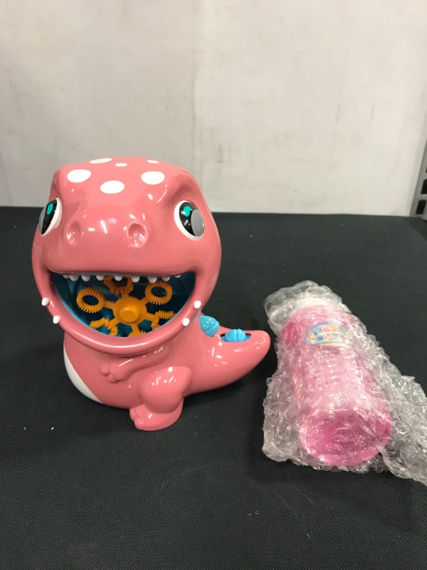 Photo 1 of DINOSAUR BUBBLE MACHINE FOR KIDS AND LIGHT EYES AGE 3+ (PINK)