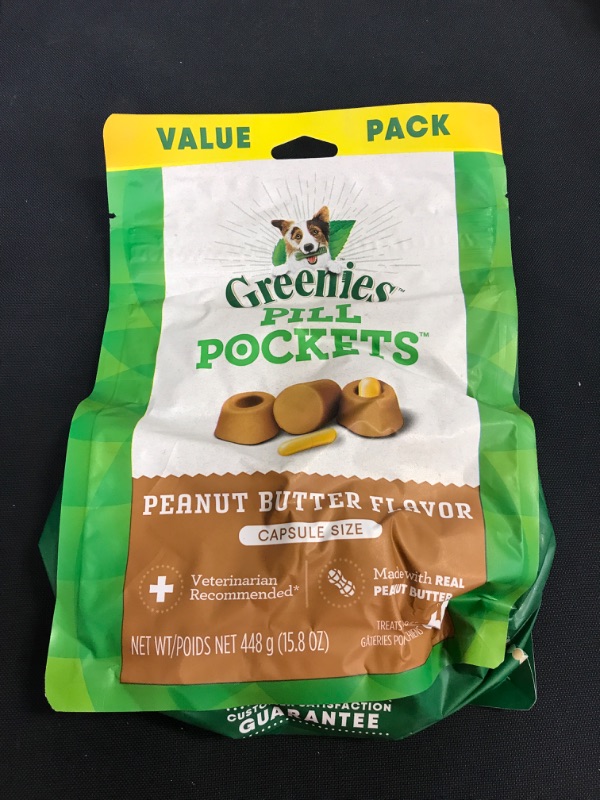 Photo 2 of Greenies Pill Pockets Treats for Dogs, Peanut Butter Flavor, Capsule Size, Value Pack - 60 treats, 448  BEST BY - 03/05/23