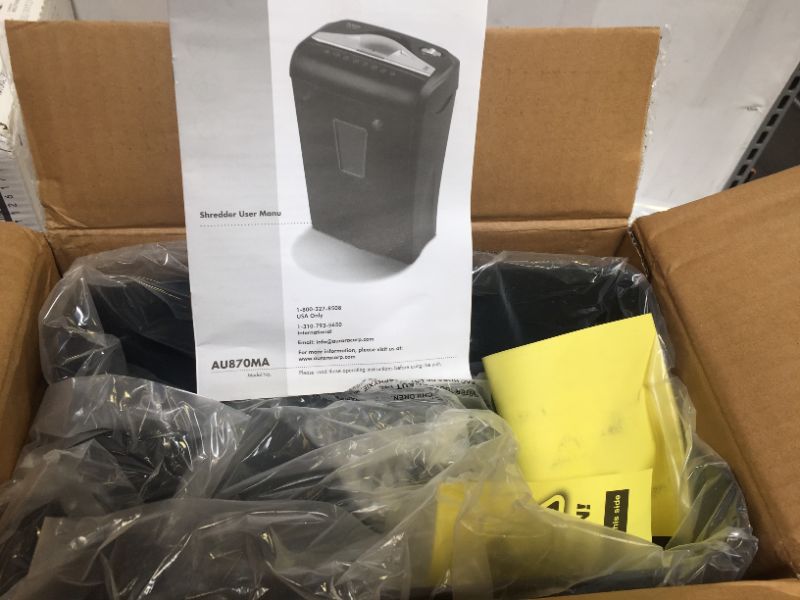 Photo 1 of Aurora AU870MA High-Security 8-Sheet Micro-Cut Paper Credit Card Shredder Black
