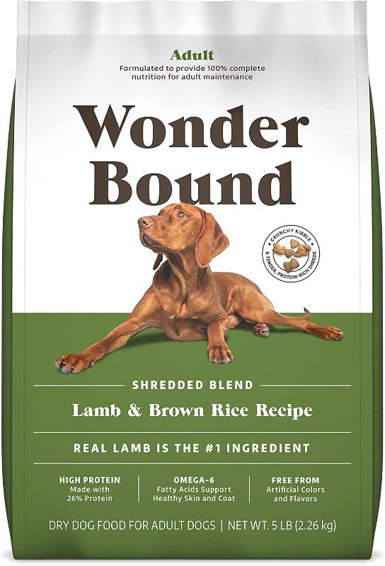 Photo 1 of Amazon Brand - Wonder Bound High Protein, Adult Dry Dog Food 5 LBS FRESHEST BY 8/16/2022
