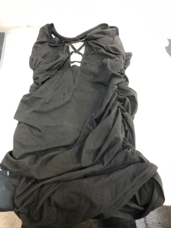 Photo 1 of Antopmen Women Summer V Neck Sleeveless Front Lace Up Backless Ruched Bodycon Mini Club Dress SIZE XL