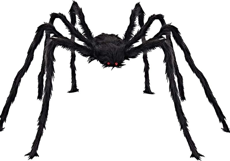 Photo 1 of 6.6Ft Halloween Spider Decorations Outdoor Indoor, Giant Scary Hairy Halloween DecorSpiders for Halloween Party Decorations, 79'' Realistic Black Spider for Halloween Yard Garden Creepy Decor
