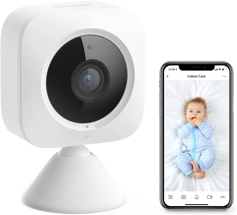 Photo 1 of SwitchBot Security Indoor Camera, Motion Detection for Baby Monitor 1080P Smart Surveillance WiFi(2.4Ghz) Pet Camera for Home Security with Night Vision, Two-Way Audio, Works with Alexa
