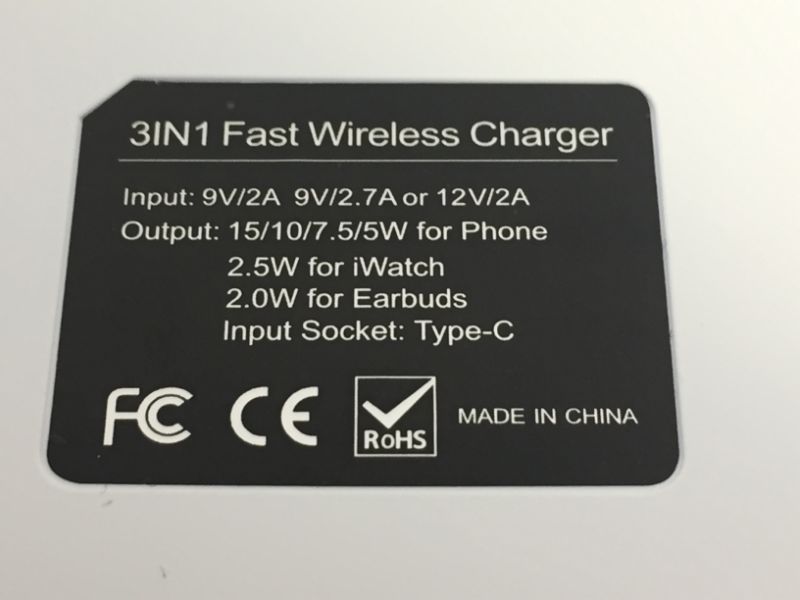 Photo 3 of WAITIEE Wireless Charger 3 in 1, 15W Fast Charging Station for Smartphone, Airpods, Smartwatch 
