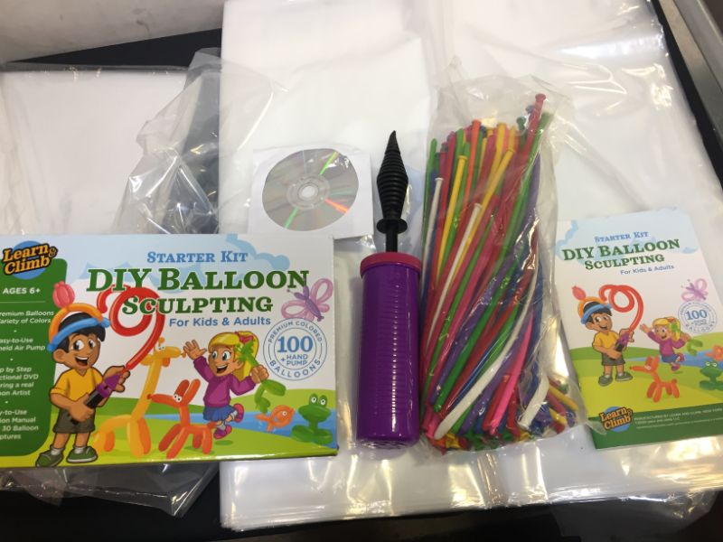 Photo 2 of DIY Balloon Animal Kit for beginners. Twisting & Modeling balloon Kit 30 + Sculptures ,100 Balloons for balloon animals , Pump, Manual + DVD. Party Fun Activity/Gift for, Teens Boys and Girls
