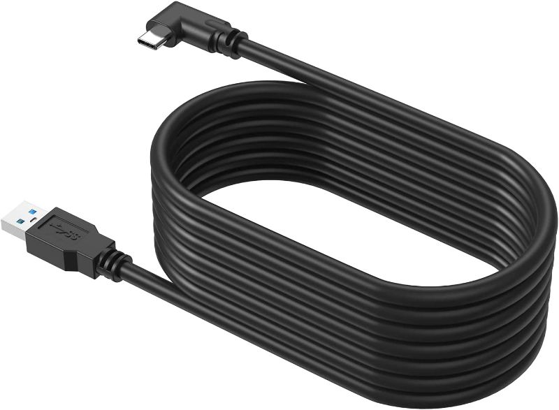 Photo 1 of KIWI Design Link Cable Accessories, USB A to Type-C 16 Feet/5 Meters Black Compatible with Quest 2
