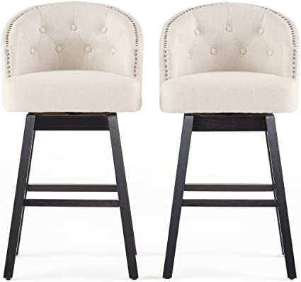 Photo 1 of Christopher Knight Home Ogden Barstool, 2-Pcs Set, Beige
