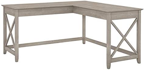 Photo 1 of Bush Furniture Key West 60W L Shaped Desk, Washed Gray
