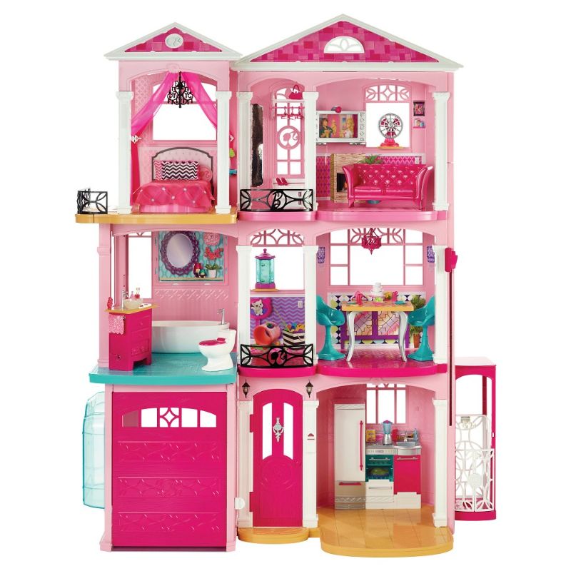 Photo 1 of Barbie 3 Story Pink Furnished Doll Town house----SOLD BY PARTS