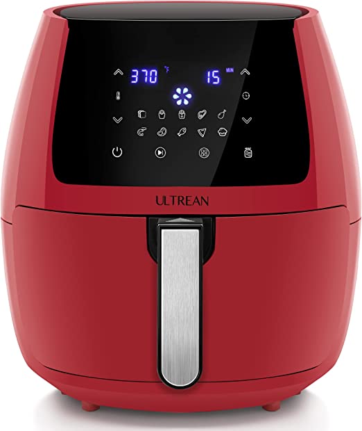 Photo 1 of Ultrean 5.8 Quart Air Fryer, Electric Hot Air Fryers Oilless Cooker with 10 Presets, Digital LCD Touch Screen, Nonstick Basket, 1700W, UL Listed (Red)