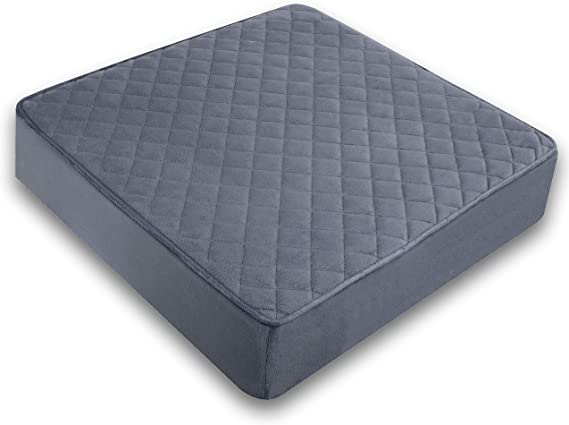 Photo 1 of COMFORTANZA Large 20x20x5 Inches Memory Foam Square Thick Non-Slip Chair Seat Cushion for Recliners, Armchairs, Couches - Floor Cushion - Sciatica, Tailbone Pain & Pressure Relief - Soft - Gray
