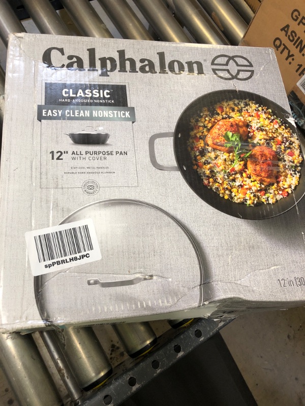 Photo 2 of Calphalon 1932442 Classic Nonstick All Purpose Pan with Cover, 12-Inch, Grey
