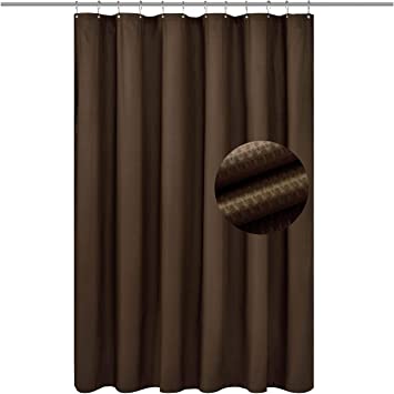 Photo 2 of Barossa Design Soft Microfiber Fabric Shower Liner or Curtain with Embossed Dots, Hotel Quality, Machine Washable, Water Repellent, Chocolate Brown, 70 x 72 inches
