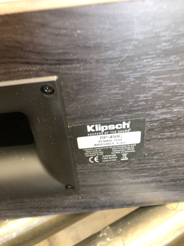 Photo 5 of Klipsch RP-504C Center Channel Speaker (Ebony) - speaker only - unable to test 
